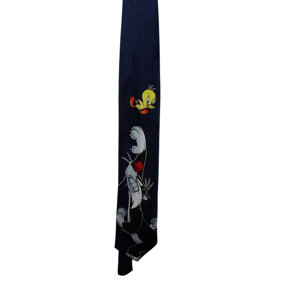 Vintage‎ Looney Tunes Silk Necktie Tie Warner Bros 1995 - Picture 1 of 3